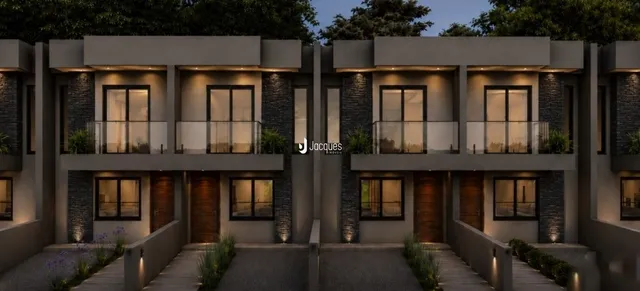 Fachada moderna de um imóvel residencial em Lajeado, Brasil.