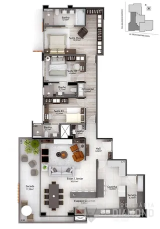 Apartamento com 3 dormitórios, foto 15