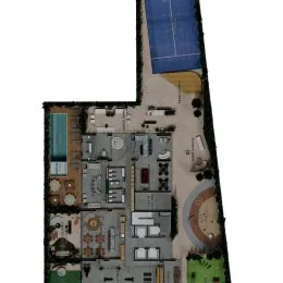 Planta baixa mostrando a distribuição dos cômodos de uma residência.