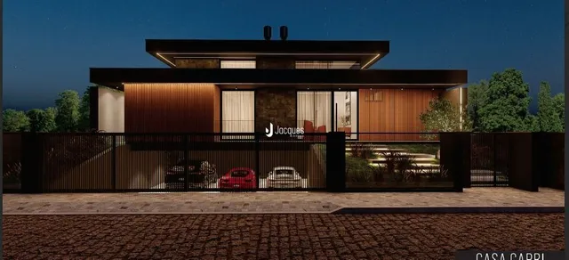 Fachada moderna de uma residência em Lajeado, Brasil.