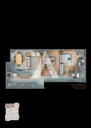 Apartamento com 2 dormitórios, foto 3