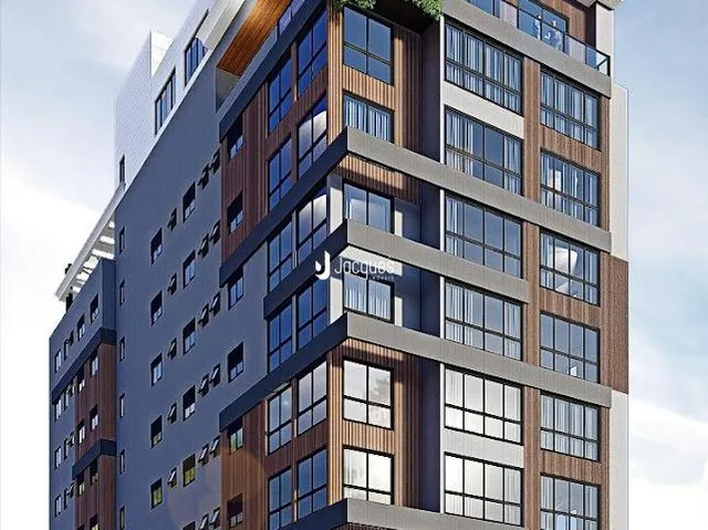 Fachada de um prédio residencial moderno em Lajeado.