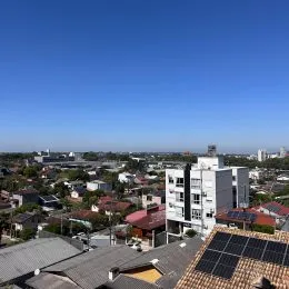 Vista aérea de um bairro residencial em Lajeado, Brasil.