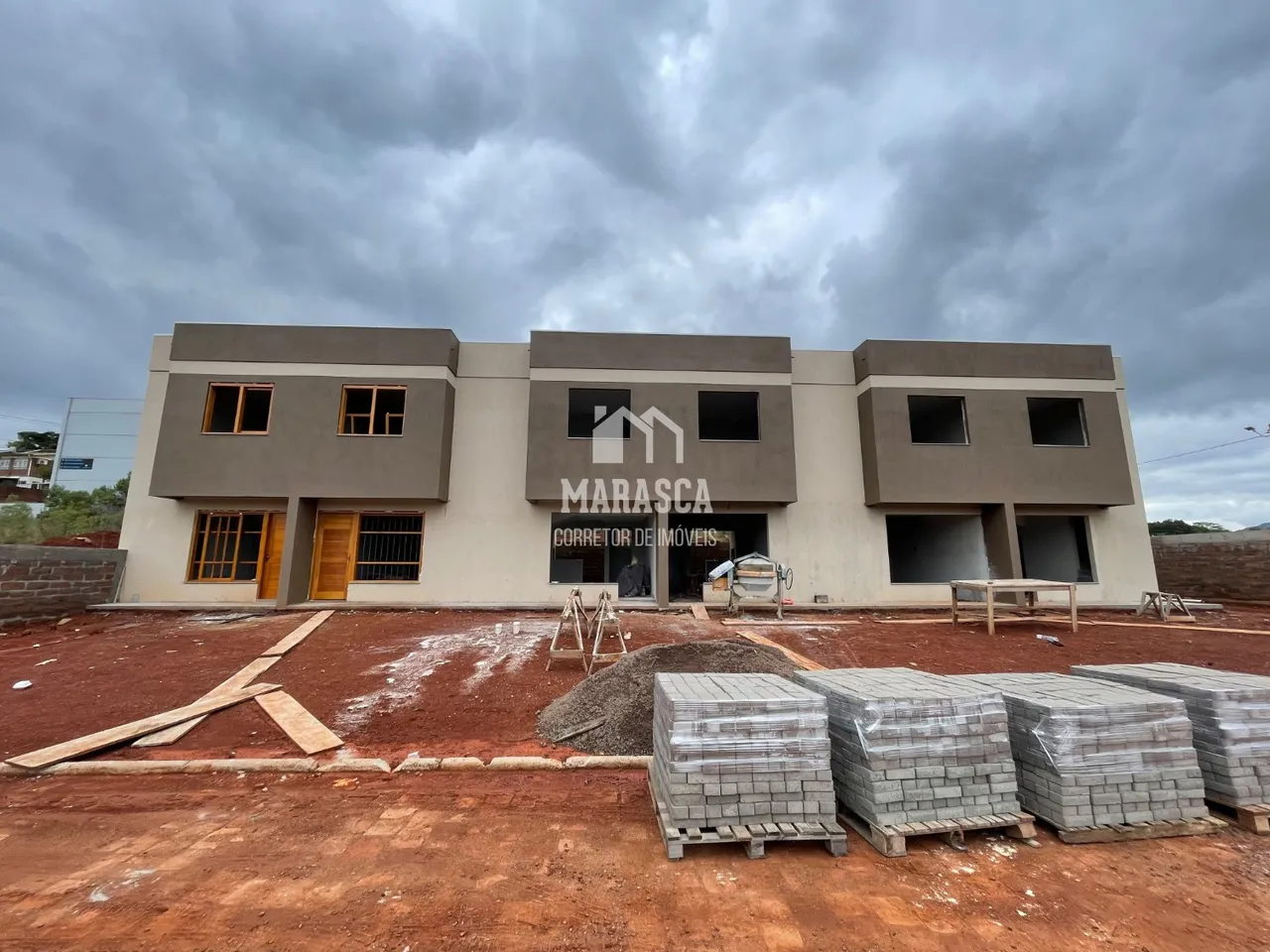 Fachada de um imóvel em construção na região de Lajeado.