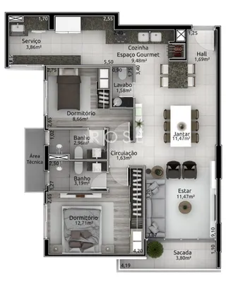 Apartamento com 4 dormitórios, foto 2
