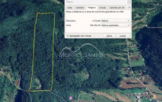 Vista aérea da propriedade mostrando uma área com vegetação densa.