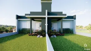Fachada moderna de uma casa com jardim verde em Lajeado, Brasil.