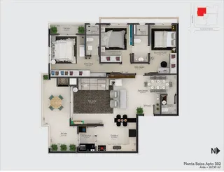 Apartamento com 3 dormitórios, foto 2