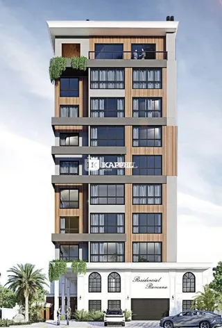 Fachada moderna de um prédio residencial em Lajeado, Brasil.