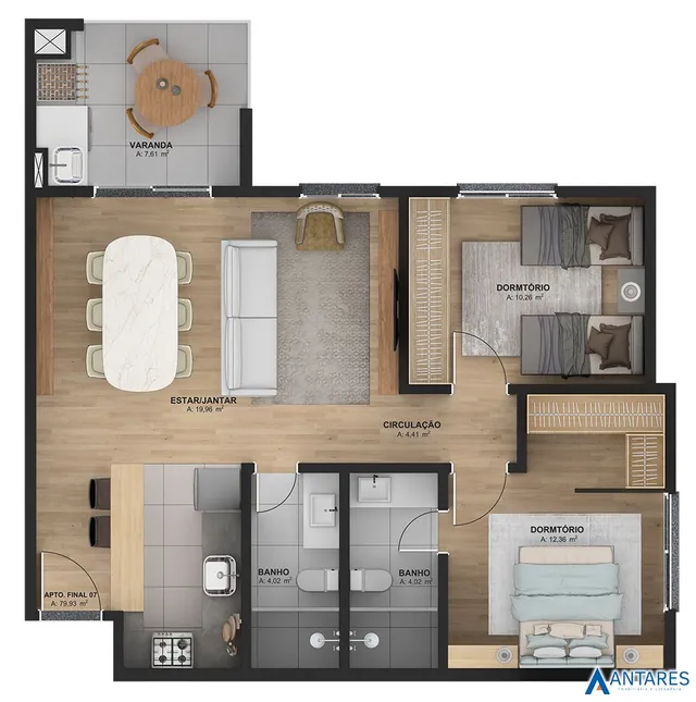 Apartamento com 3 dormitórios, foto 4