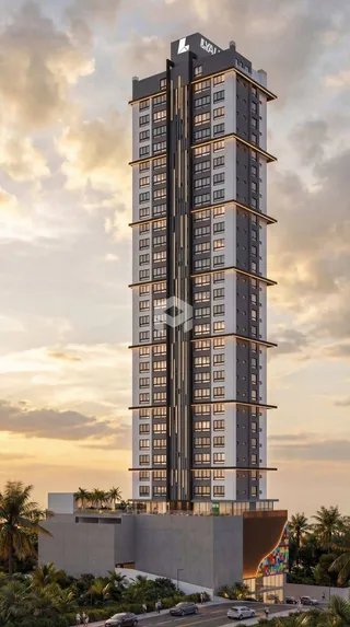 Fachada de um edifício residencial moderno em Lajeado, Brasil.