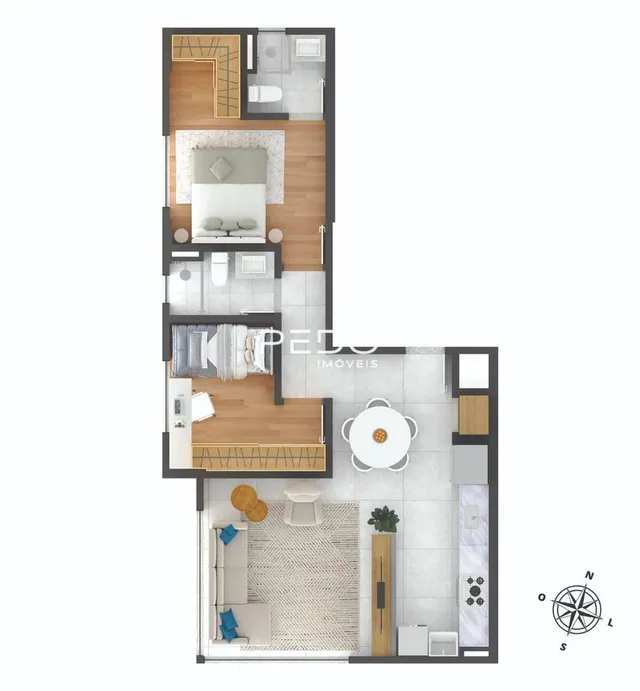 Planta baixa de um imóvel residencial em Lajeado, Brasil.