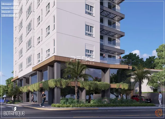 Fachada moderna de um edifício residencial em Lajeado, Brasil.