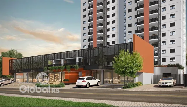 Fachada de um prédio residencial moderno em Lajeado, Brasil.