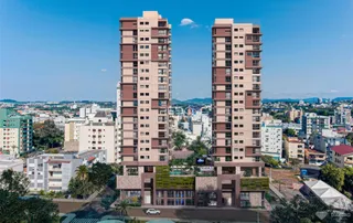 Vista aérea de um complexo residencial em Lajeado, Brasil.