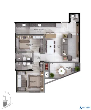 Apartamento com 2 dormitórios, foto 19