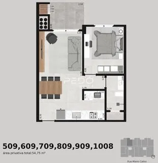 Apartamento com 1 dormitório, foto 2