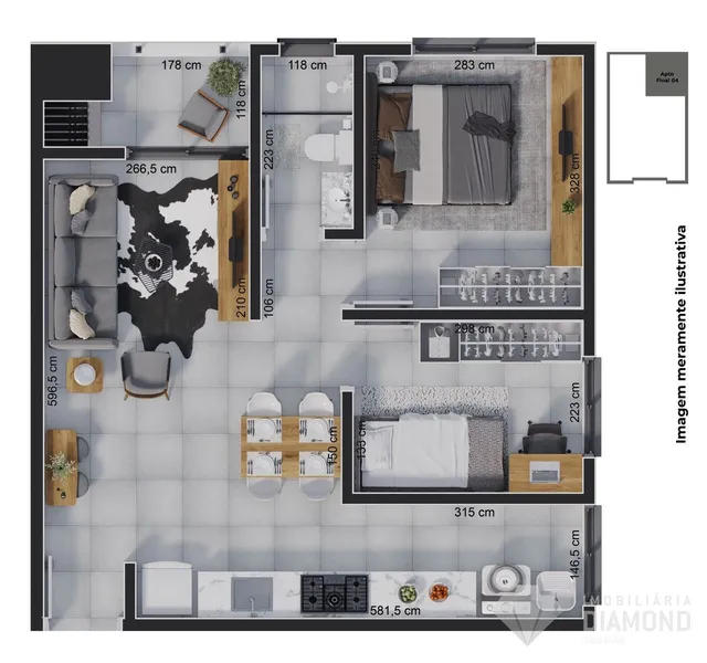 Apartamento com 2 dormitórios, foto 3