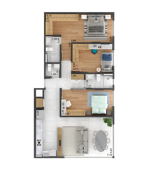 Apartamento com 3 dormitórios, foto 5