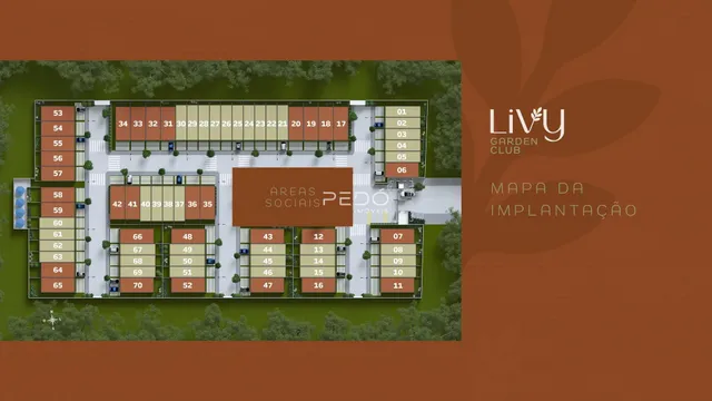 Planta de implantação do loteamento residencial em Lajeado, Brasil.