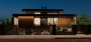 Fachada de uma casa moderna em Lajeado, Brasil.