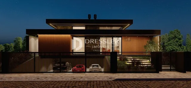 Fachada de uma casa moderna em Lajeado, Brasil.