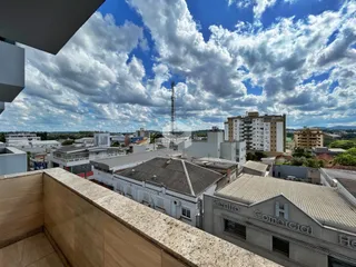 Vista aérea de edifícios na paisagem urbana de Lajeado.