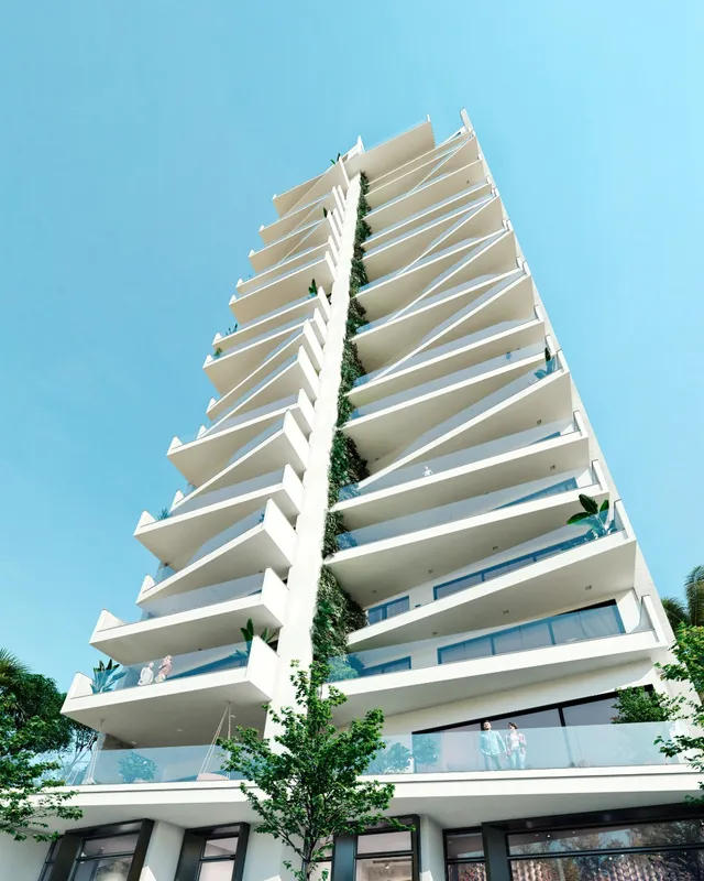 Fachada moderna de um prédio residencial em Lajeado, Brasil.