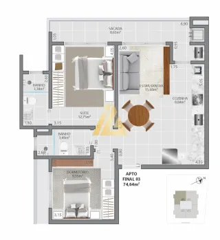Apartamento com 2 dormitórios, foto 22