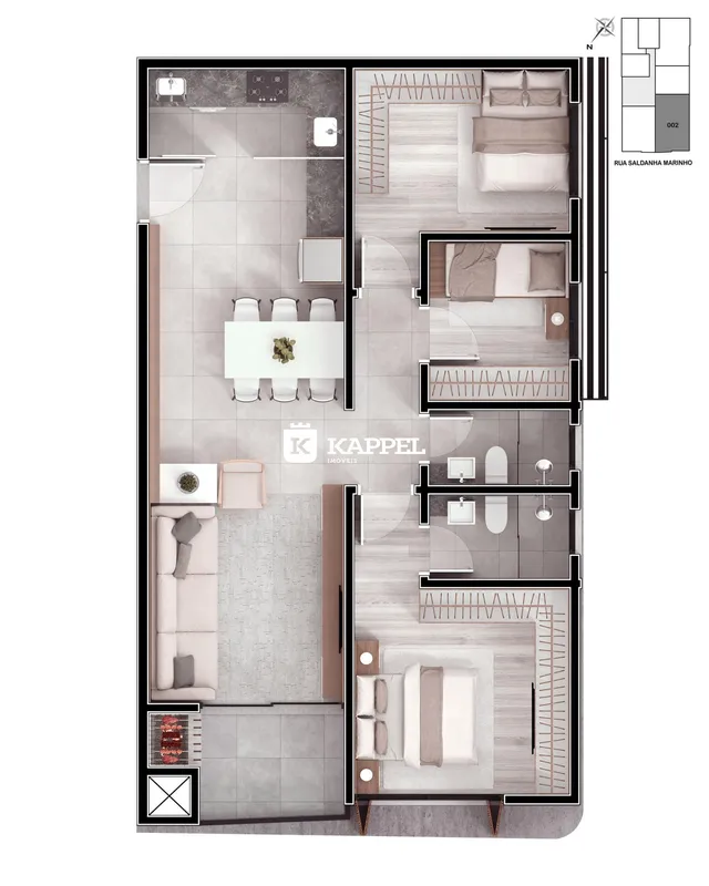 Apartamento com 3 dormitórios, foto 2