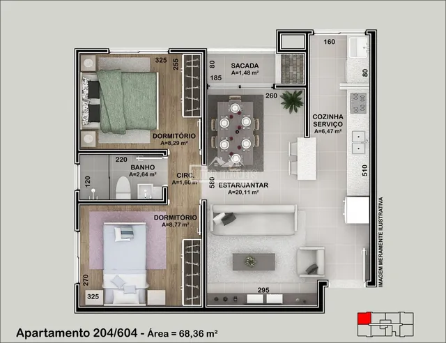 Apartamento com 2 dormitórios, foto 2