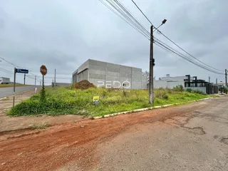 Vista externa de uma propriedade com terreno e vegetação ao redor.