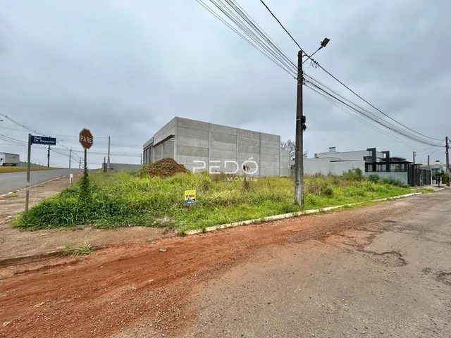 Vista externa de uma propriedade com terreno e vegetação ao redor.
