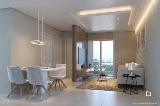 Sala de estar com vista para a paisagem externa.