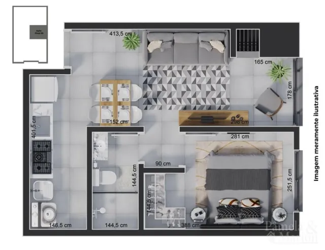 Apartamento com 1 dormitório, foto 4