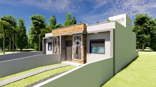 Fachada de uma residência moderna em Lajeado, Brasil.