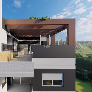 Vista externa de uma residência moderna em Lajeado, Brasil.
