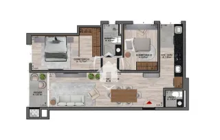 Apartamento com 2 dormitórios, foto 1