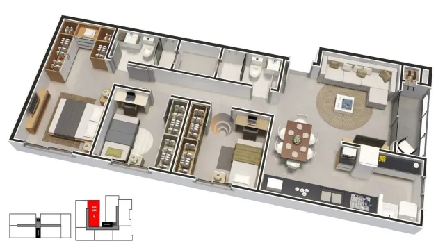 Apartamento com 3 dormitórios, foto 3