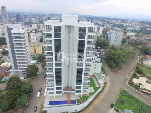 Vista aérea do edifício residencial em Lajeado, Brasil.