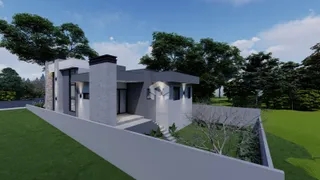 Fachada moderna de uma residência em Lajeado, Brasil.