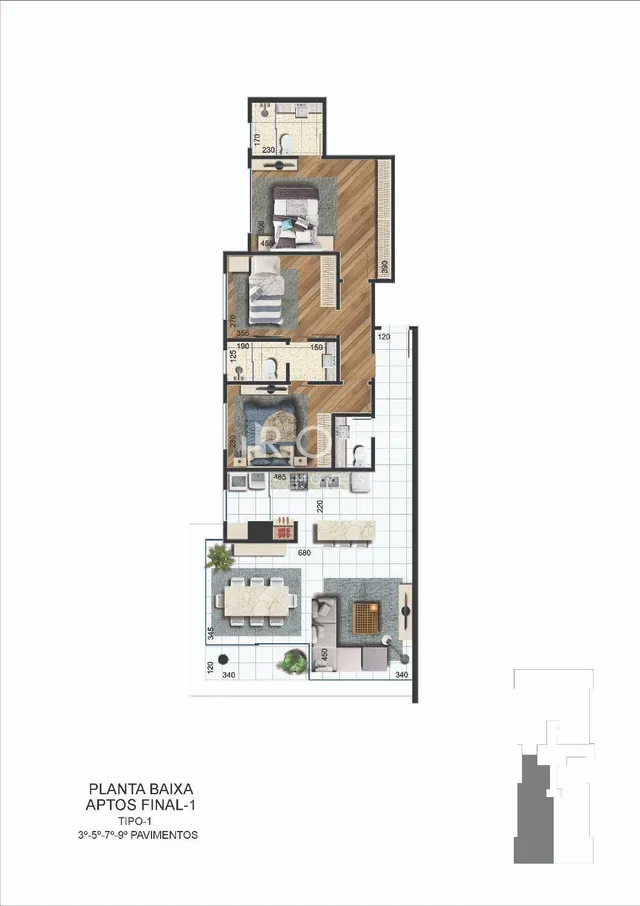 Apartamento com 3 dormitórios, foto 2