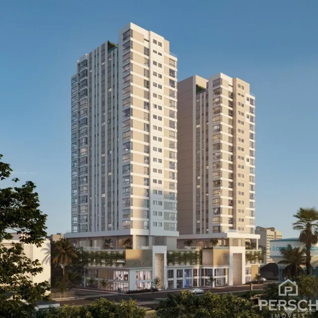 Fachada de um edifício residencial alto em Lajeado, Brasil.