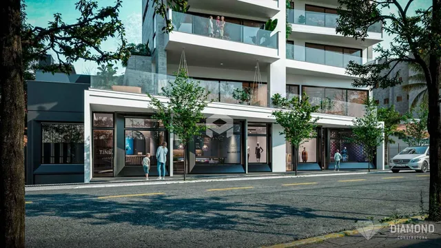 Fachada moderna de um prédio residencial em Lajeado, Brasil.