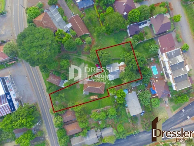 Vista aérea de um lote residencial em Lajeado, Brasil.