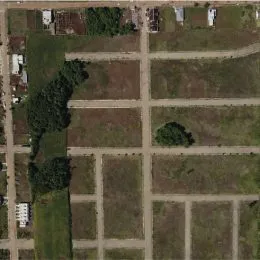 Vista aérea de um terreno com parcelas divididas em Lajeado, Brasil.