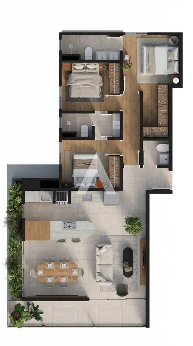 Apartamento com 3 dormitórios, foto 2