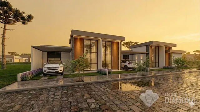 Fachada de uma casa moderna em Lajeado, Brasil.