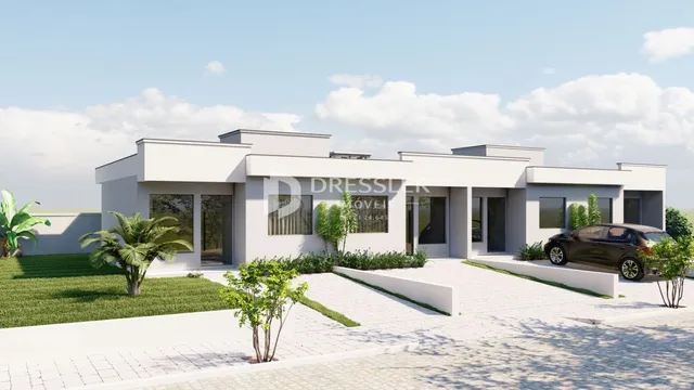 Fachada de uma casa moderna em Lajeado, Brasil.