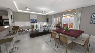 Sala de estar moderna com sofá e televisão em um apartamento.